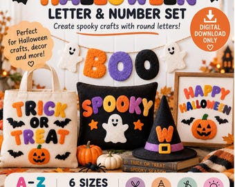 Bubble Alphabet and Letter Templates – 6 Sizes: 3, 4, 5, 6, 7 & 8 Inch (8–20 cm) for Printable Cut Out Crafts Digital Download