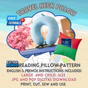 Anfängerfreundliches Reise-Nackenkissen-Schnittmuster, Kind-Baby-Kissenmuster, Bonus: Druckbares einfaches Nähen-Lesekissen
