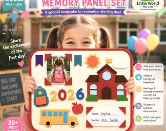 First Day of School Memory Board Sewing Pattern | Handprint Keepsake | Felt Play Mat PDF | Teacher Gift DIY (Digital Download)