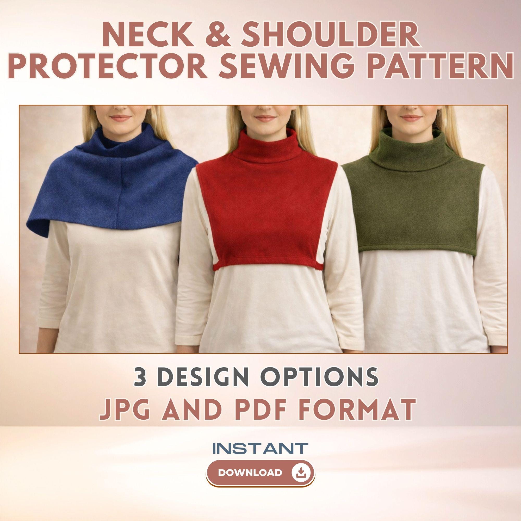 Neck & Shoulder Protector Sewing Pattern PDF, Easy Neck Warmer Pattern ...