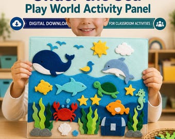 Under The Sea Play World Activity Panel Sewing Pattern, Educational Toy, Felt Board PDF, Preschool Activity (Digital Download)
