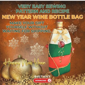 Christmas Wine Bottle Tote Sewing Pattern: Beginner Friendly (PDF Pattern)