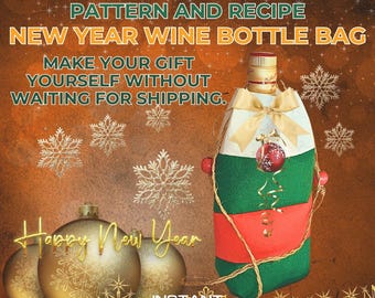 Christmas Wine Bottle Tote Sewing Pattern: Beginner Friendly (PDF Pattern)