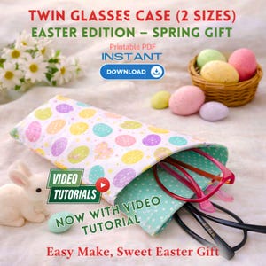 Twin Glasses Case Sewing Pattern, Double Eyeglass Case DIY, 2 Sizes Glasses Holder |Beginner PDF Pattern Download