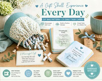 DIY Sewing Bag Pattern, 31 Daily Affirmation Cards (Digital Download)