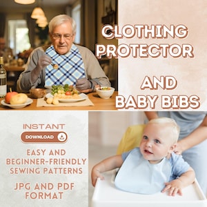 Baby & Adult Bib Sewing Pattern: Clothing Protector (PDF Pattern)