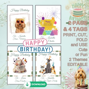 Custom Happy Birthday Wine Label Bundle: Editable Gift Tag (Digital Download)