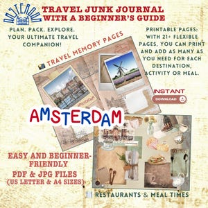 Druckbares Amsterdam Travel Junk Journal Kit (PDF & JPG)