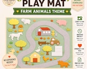 Play Mat Sewing Pattern, Farm Animals Felt & Fabric Play Mat, Kids Activity Toy, Customizable Design, Quiet Play Toy (Digital Download)