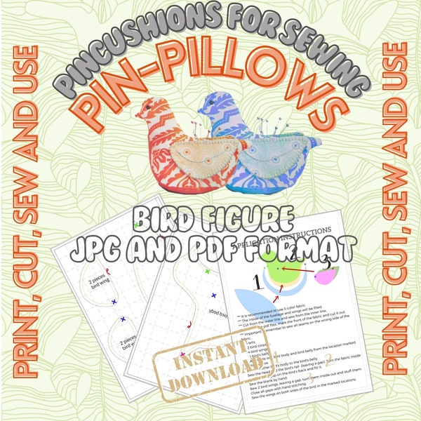 Pdf Bird Sewing Patterns Mother's Day, Easy Felt Pattern, Hippie Easy Sewing Machine Pattern, Gifts for Grandma Crafter , Mother's Day Gifts