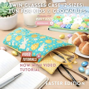 Twin Glasses Case Sewing Pattern, Double Eyeglass Case DIY, 2 Sizes Glasses Holder |Beginner PDF Pattern Download