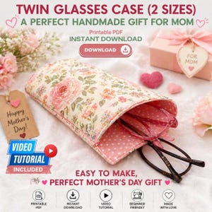 Nähanleitung Brillenetui Doppel | Doppeltes Brillenetui DIY – 2 Größen inklusive | PDF Schnittmuster für Anfänger zum Download