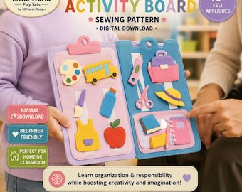 School Prep Activity Board Sewing Pattern, Pack My Backpack Felt Activity, Educational Toy PDF, Busy Board (Digital Download)