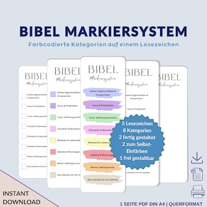 Bible Study Marker System | Bible Verse Coloring System | Bible Categories & Coloring System | Bookmarks | Digital Download PDF