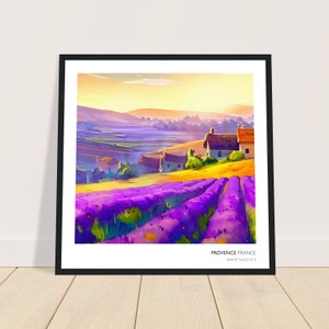 Provence (France) Travel Print | Wall Art | Watercolor x Animated Style Digital Art | Printed | Framed