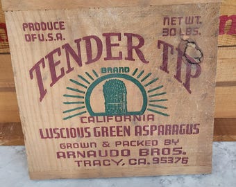 choose from 3 home decor signs made of vintage asparagus carriers