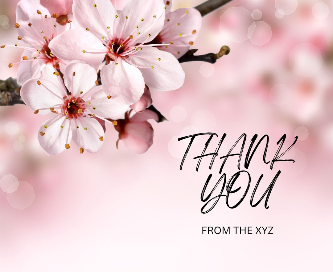 Editable in CANVA Flowering Thank You Insert Card Template - Etsy