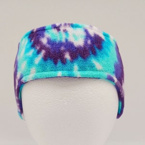 141 designs, Tie Dye fleece ear warmer, headband, earring, ear scarf, cold weather accessory, hockey, skiing, figure skating, cheering