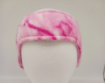 Marble fleece ear warmer, Pink Marble fleece headband, Pink Marble fleece cover, marble print ear cover