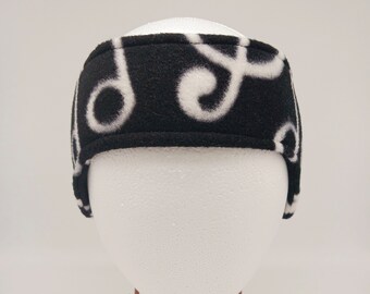 Music notes fleece ear warmer, music notes fleece earring, music notes fleece headband, music notes fleece ear cover, music notes pattern