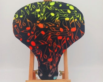 Music Notes STREAKSKIN, plush bike seat cover, customizable for anything on wheels, fun styles for active attitudes, life's waiting, ride on