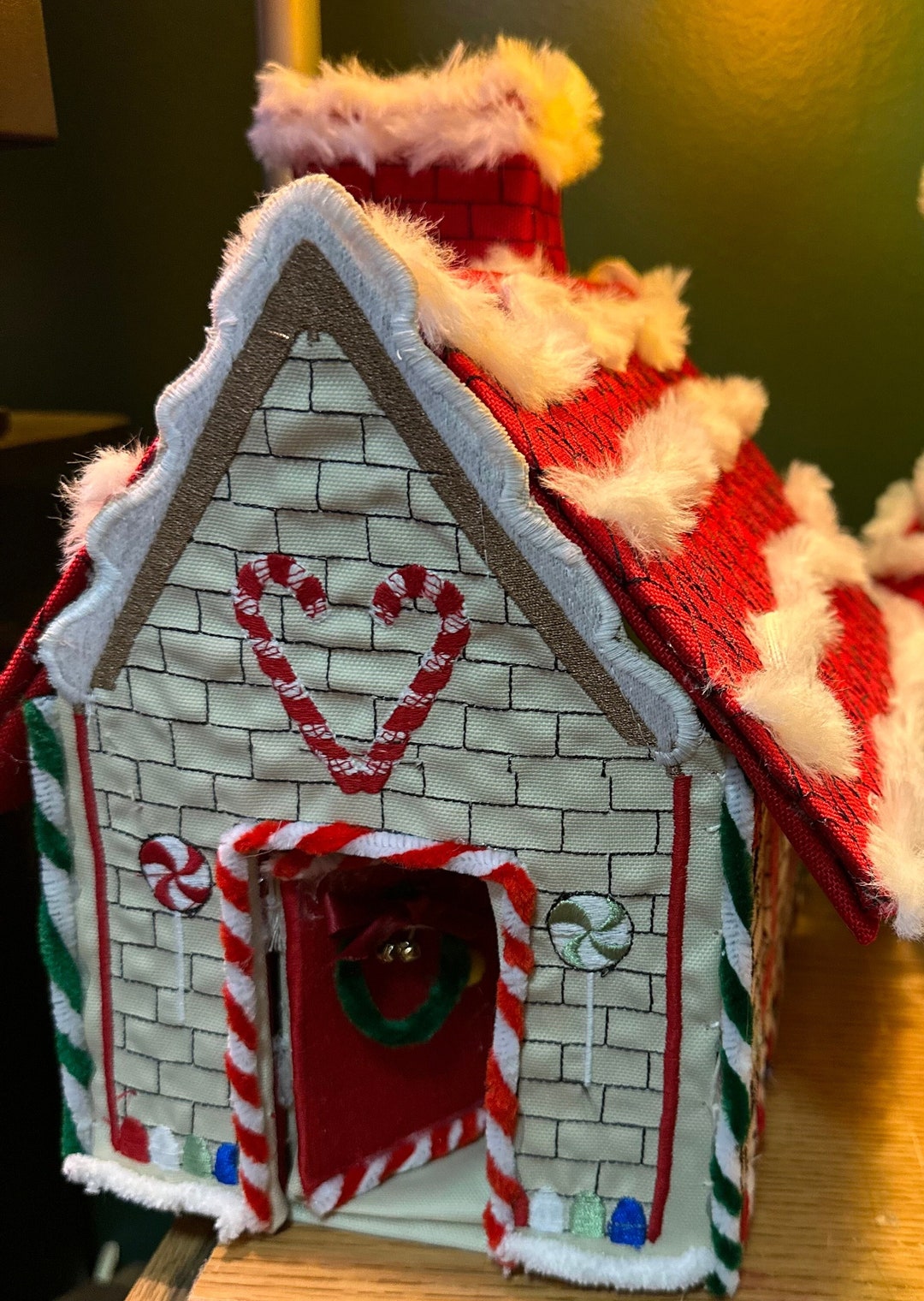 Embroidered Gingerbread House Etsy