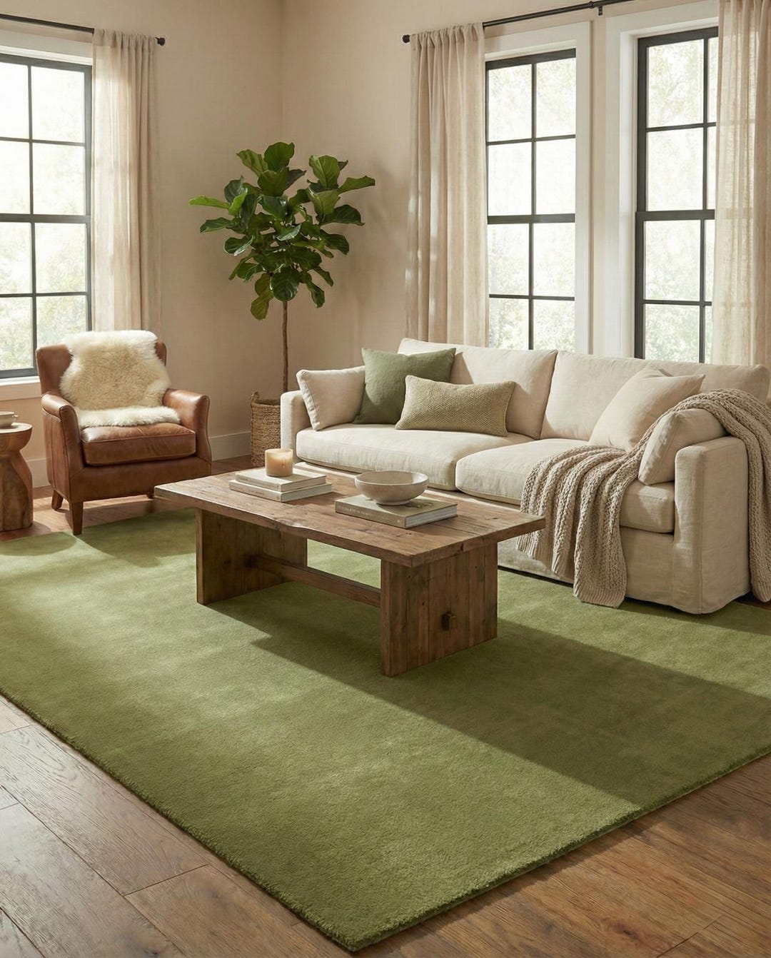 Solid Olive Green Area Rug – Modern Minimalist Moss Tone Carpet - Etsy