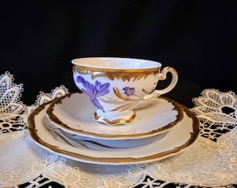 Weimar Porzellan Sammeltasse Sammeltrio Kaffeetasse Sammelgedeck Kaffeegedeck. Made in GDR. Weimar-1972-1981/ Porzellanmalerei G. Handgemalt