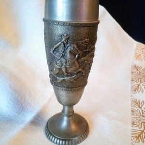 Pewter mug quality mark tinware RAL hunting motif 95% tin