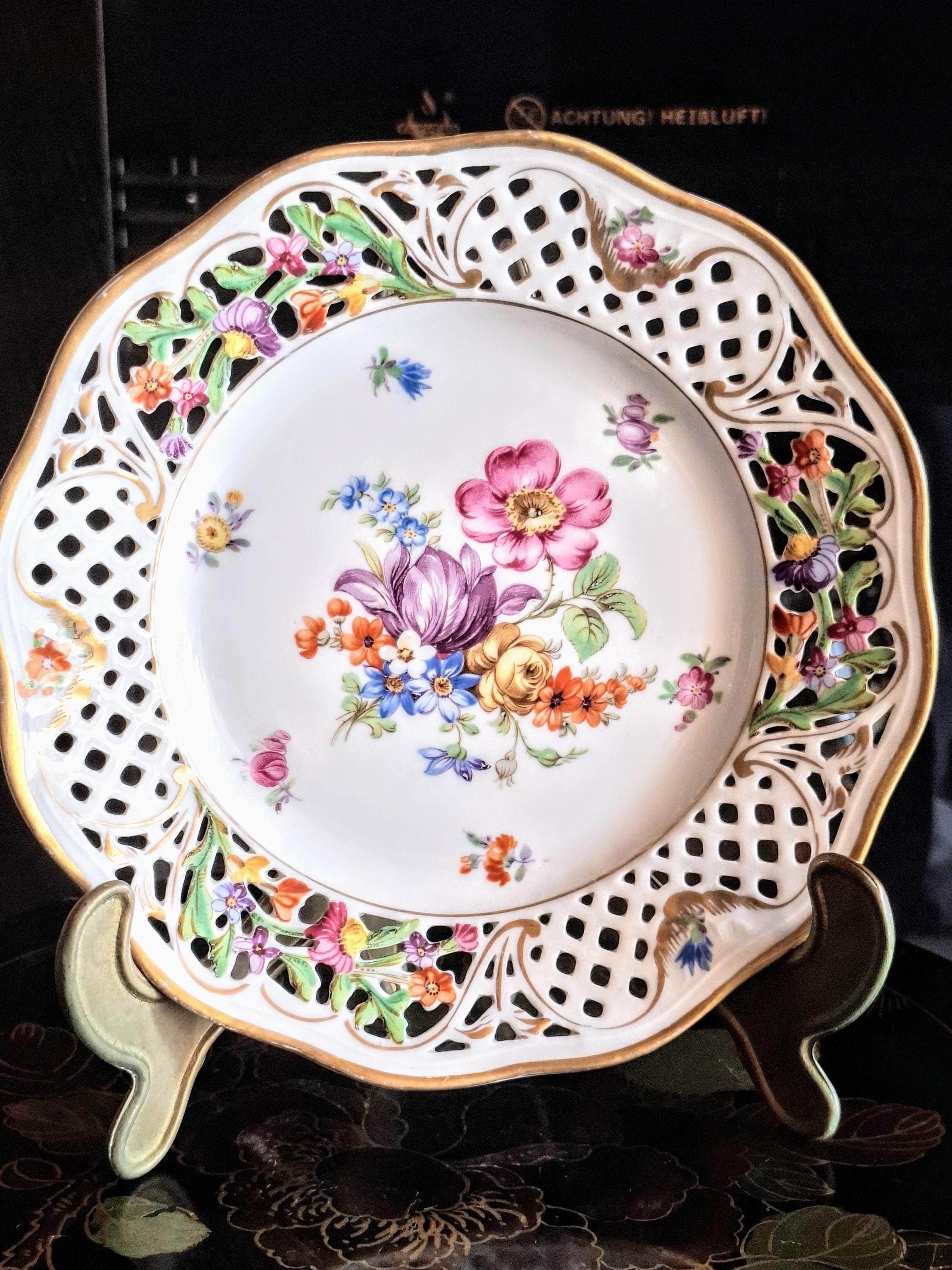 Schumann Porcelain Plate, Dessert Plate, Bread Plate, Openwork