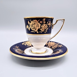Bavaria Waldershof Mocha Cup Coffee Cup Coffee Set Collector&#39;s Cup Handmade Real Cobalt-22 Carat Gold