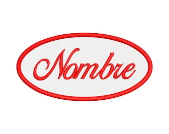 PERSONALIZED EMBROIDERED PATCH oval with name or text (Thermo adhesive)