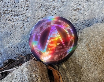 Holographic Neon Seal of Metatron Vinyl Sticker / Custom Silent Hill Video Game Art