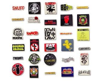 Pacchetto di adesivi punk degli anni '90 da 50 - Accordi fustellati di alta qualità Rancid Fat Wreck Bad Religion No Use NOFX Riddance Decadents MXPX Green Day