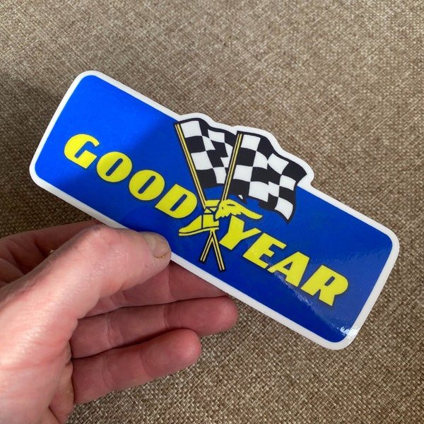 Vintage Goodyear Sticker - 17cm Flags 1960’s 70s UV Protected Custom Car Muscle VW Decal