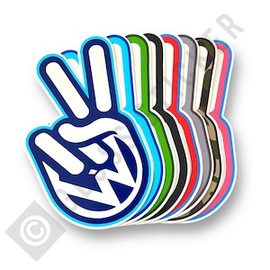 VW Peace Logo Stickers 8 Colour Options - 3 Size Options Volkswagen Camper T25 T4 T5 T6 Van Bus Car Decal