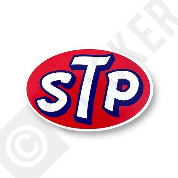 STP Sticker Classic Car Racing Retro Vintage Oil Motorbike Rally 9.5cm