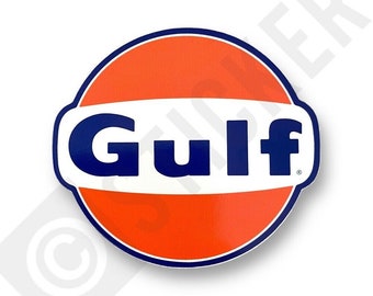 9.5cm Gulf Sticker Classic Car Racing Retro Vintage Oil Motorbike Rally