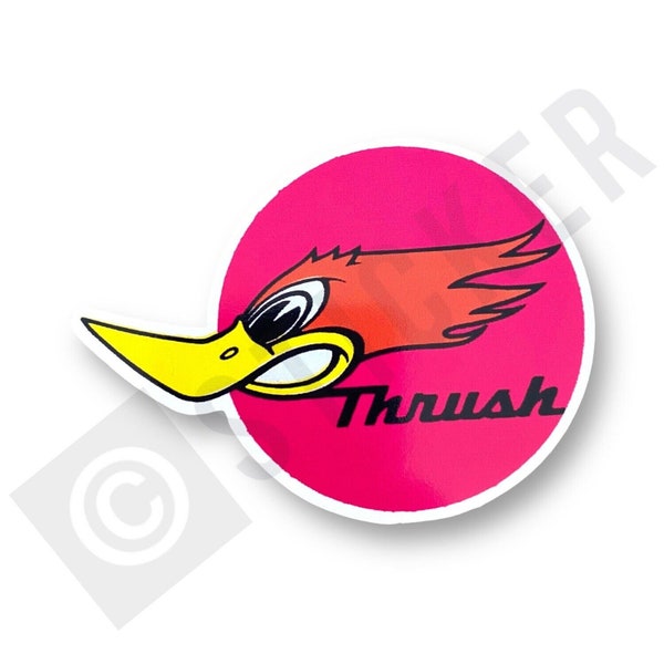 Thrush Glasspack Mufflers Sticker - 1970s Performance VW Decal Vintage Classic