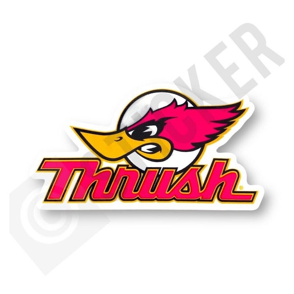 Vintage Thrush Sticker - 1960’s 12cm UV Protected Gloss Car Race Custom Muscle Decal