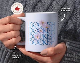 Bookish Mug Floral Coffee Mug for Book Lovers Booktrovert Reading Gift for Women Cute Literary Mug Cozy Reader Booktok Bookstagramer