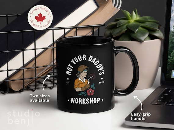 Women in Trades Mug Welder Coffee Cup Female Welding Gift Handywoman Present Blue Collar Woman Jane of All Trades Funny Work Mug for Her