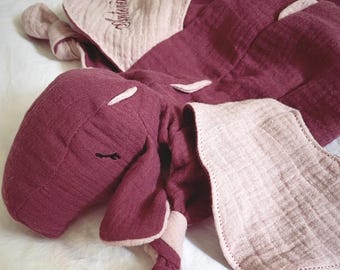 Berry / Dusty Rose Dragon Cuddly Dragon Baby Boy Girl Comforter Birth Gift Baby Shower