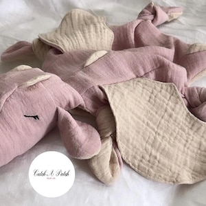 Old pink / beige dragon cuddly dragon baby boy girl girl boy comfort blanket birth gift baby shower