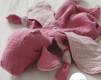 Light berry / old pink dragon cuddly dragon baby boy girl girl boy comfort blanket birth gift baby shower