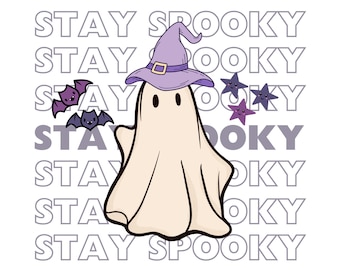Stay spooky ghost PNG (cute ghost,