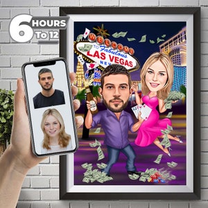 Custom Couple Cartoon, Couple Caricature from Photo, Couple Gift for Anniversary, Couple Portrait, Couple Cartoon Drawing, Anniversary Gift.