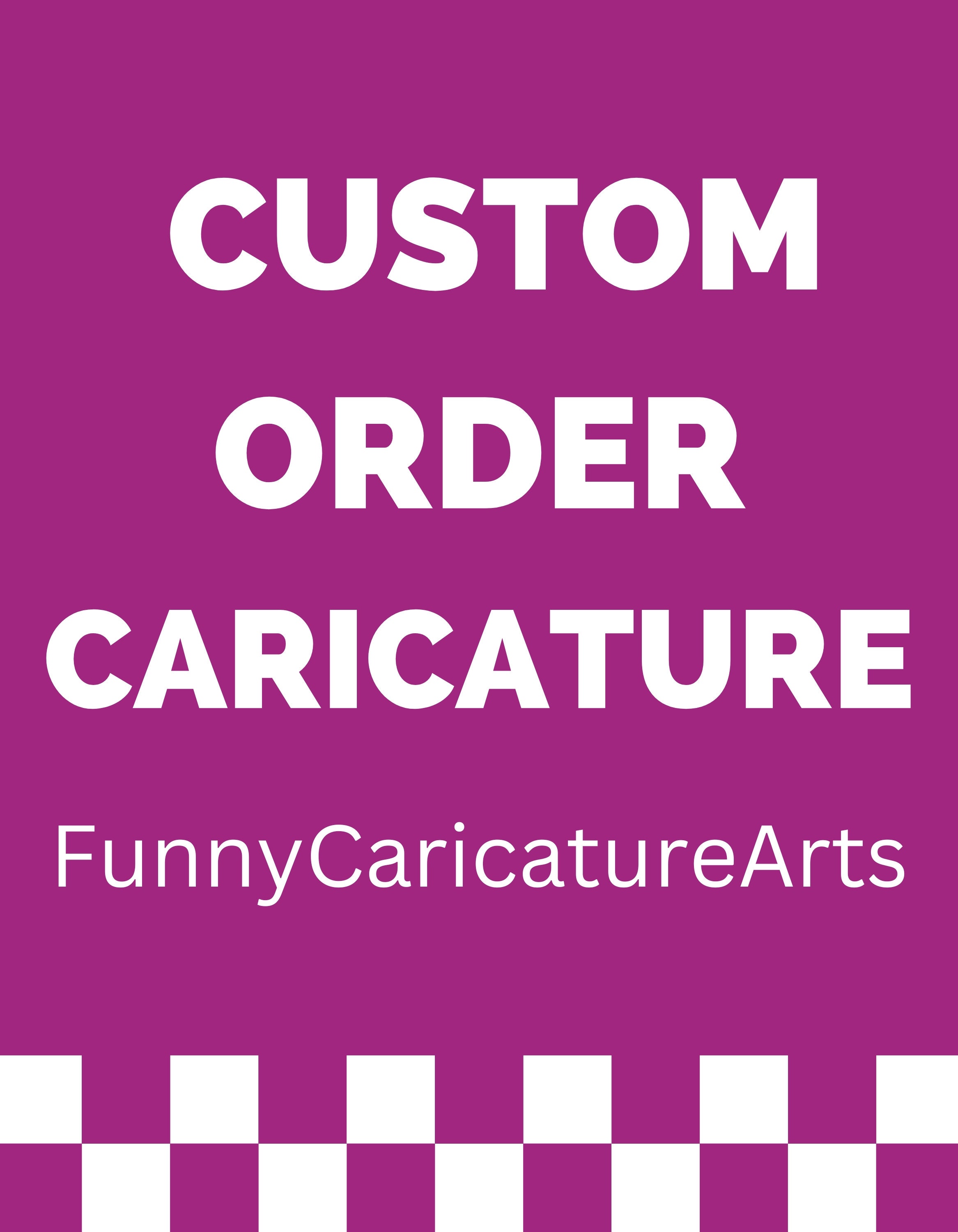 Custom orders Caricature from Photo, Your choice of Person and Background and Customization, Custom Photo to Cartoon Caricature.