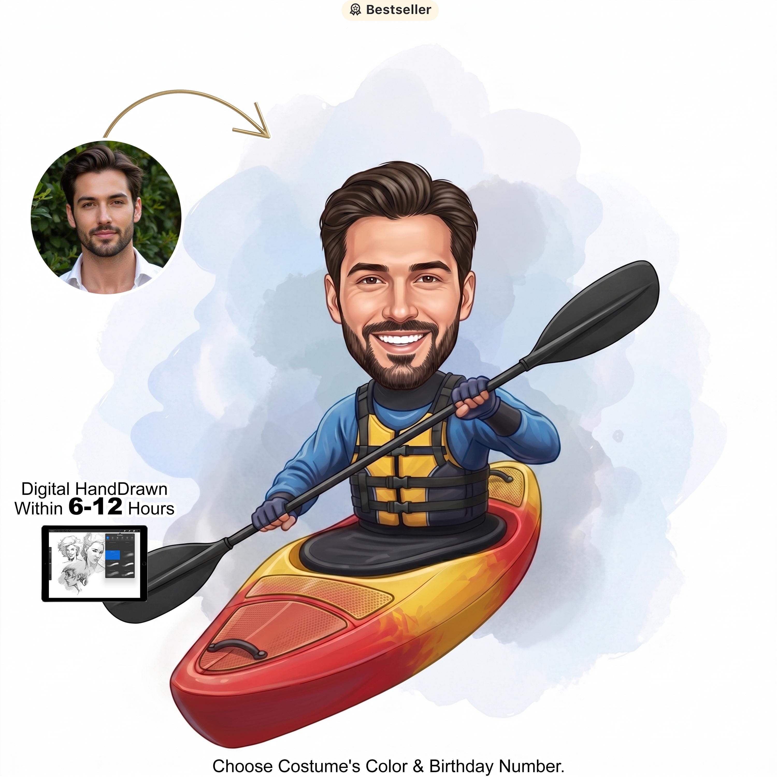 Kayak Caricature - Etsy