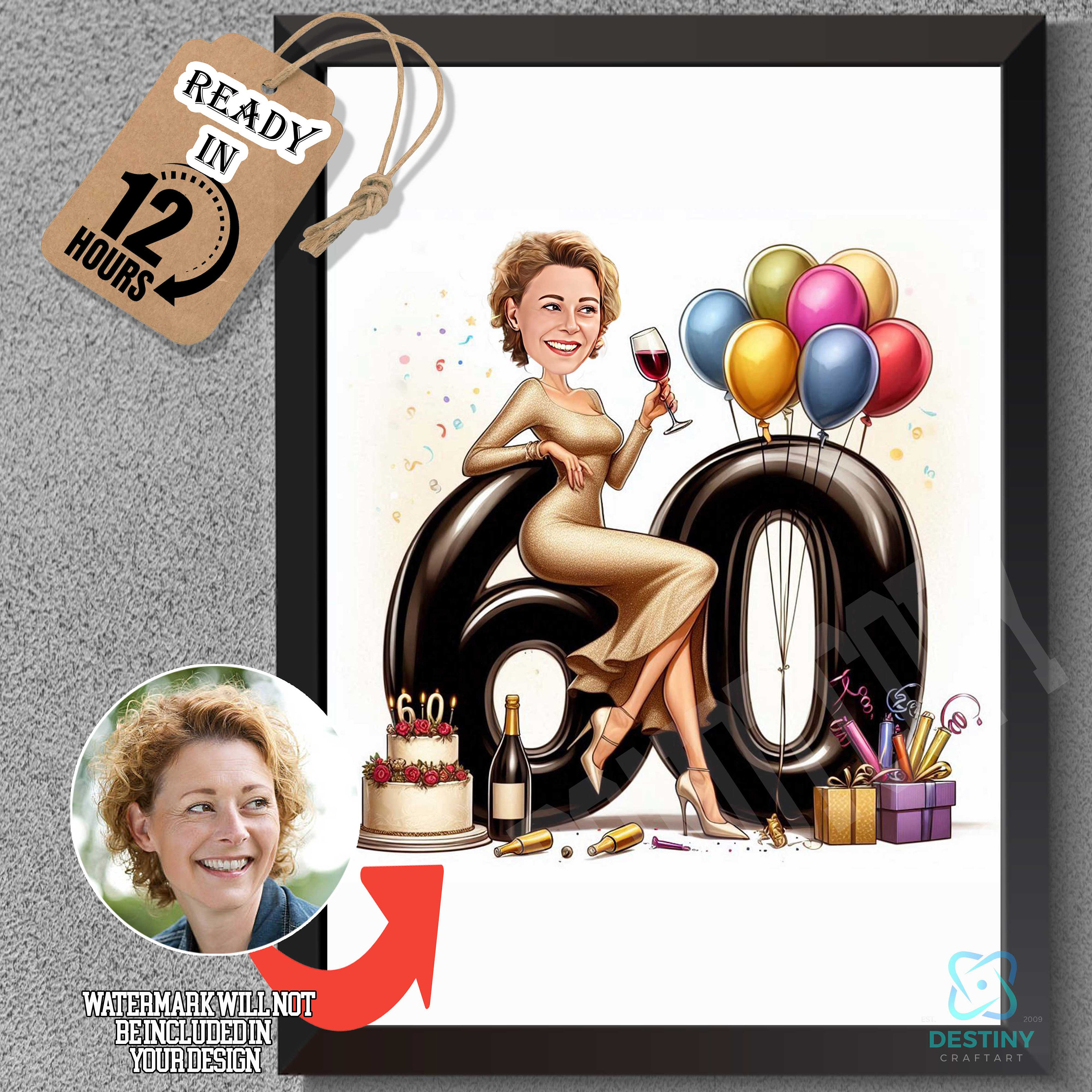 Female 60th birthday decorations - Etsy México, image size:3000x3000